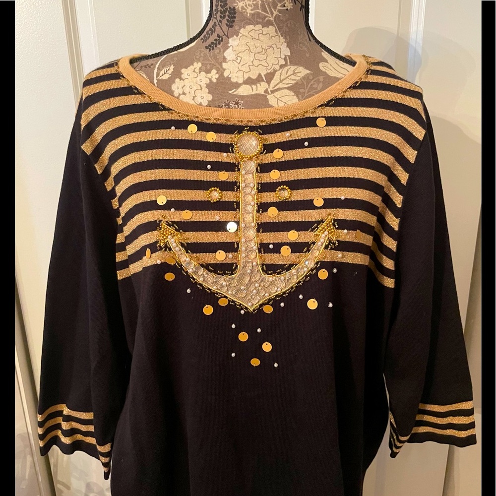 Black Anchor⚓️Sequin Top